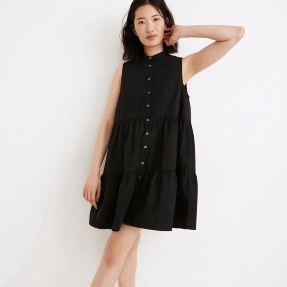 Madewell Black Button-Down Mini Dress